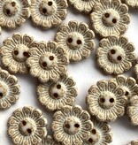 TGB5109 Pearly Beige Flower Sewing Buttons - 15mm
