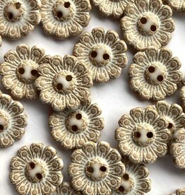 Textile Garden TGB5109 Pearly Beige Flower Sewing Buttons - 15mm