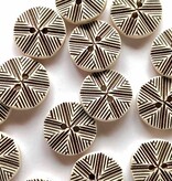 TGB4599 Off White With Black Ridge Sewing Buttons - 18mm