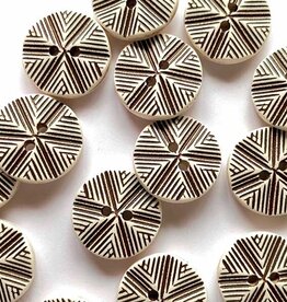 Textile Garden TGB4599 Off White With Black Ridge Sewing Buttons - 18mm