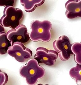 TGB5164 Purple Flower Sewing Buttons - 12mm