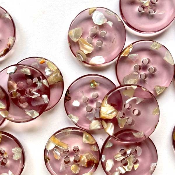TGB5161 Mauve Shell Chips Sewing Buttons - 20mm