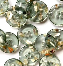 TGB5160 Green Shell Chips Sewing Buttons - 20mm