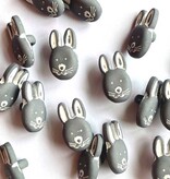 TGB4450 Matte Grey Rabbit Sewing Buttons - 15mm