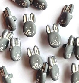 Textile Garden TGB4450 Matte Grey Rabbit Sewing Buttons - 15mm