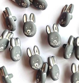 TGB4450 Matte Grey Rabbit Sewing Buttons - 15mm