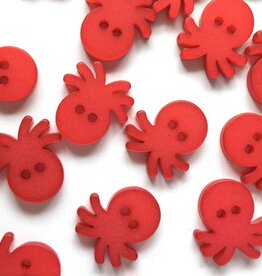 TGB2133 Red Octopus Sewing Buttons - 15mm