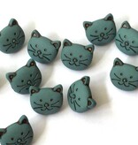 TGB2256 Matte Green Blue Cats Sewing Buttons - 12mm