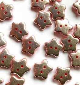 TGB4512 Star Pink & Silver Sewing Buttons - 12mm