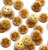 TGB4305 Off White Gold Star Sewing Buttons - 12mm