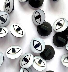 TGB4640 Black & White Eye Sewing Buttons - 12mm