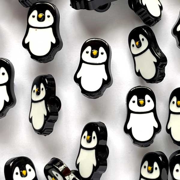 Textile Garden TGB4754 Black Penguin Glossy White Face 15mm