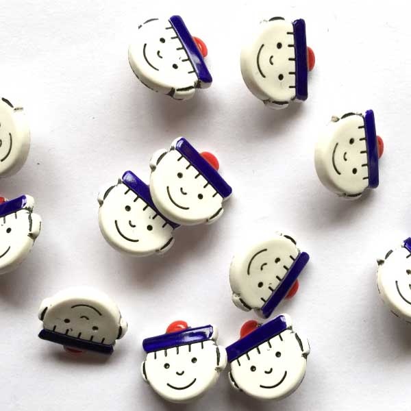 TGB2883 Sailor Face Sewing Buttons - 12mm