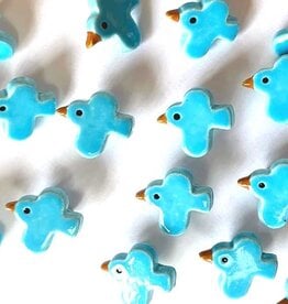 TGB5504 Turquoise Bird Sewing Buttons - 12mm