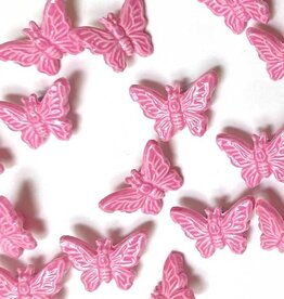 Textile Garden TGB5479 Pink Butterfly Sewing Buttons - 15mm