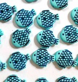 TGB5469 Turquoise Fish Sewing Buttons - 13mm