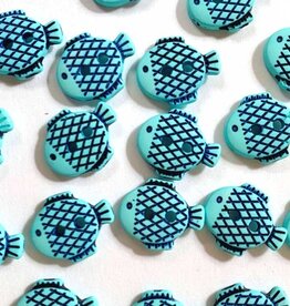 TGB5469 Turquoise Fish Sewing Buttons - 13mm