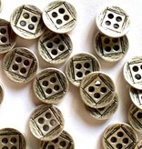 TGB5103 Silver Metal Square Center Sewing Buttons - 10mm
