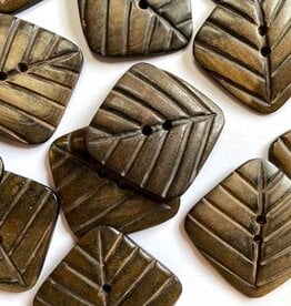 TGB5549 Rounded Square Horn Leaf Sewing Buttons - 30mm