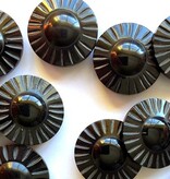 TGB4801 Black Horn Flower Sewing Buttons - 25mm