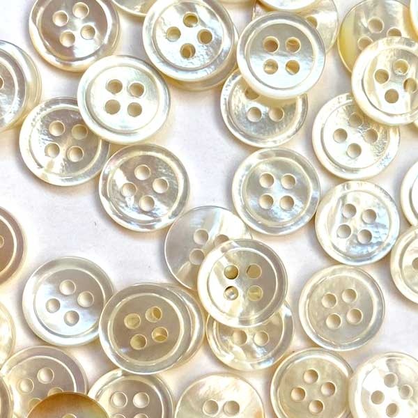 TGB5421 Natural Shell With Rim Sewing Buttons - 12mm