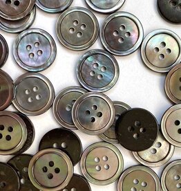 TGB4679 Grey Shell With Rim Sewing Buttons - 10mm/11mm