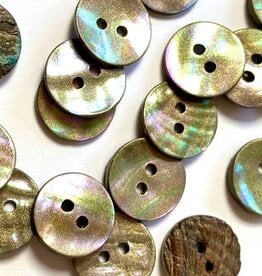 TGB5547 White Gold Abalone Shell Sewing Buttons - 15mm