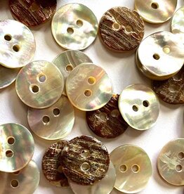 TGB5545 Pearly White Abalone Shell Sewing Buttons - 11mm