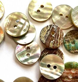 TGB5544 Pearly White Abalone Shell Sewing Buttons - 15mm