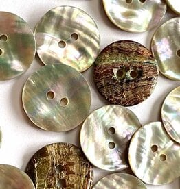 TGB5543 Pearly White Abalone Shell Sewing Buttons - 20mm
