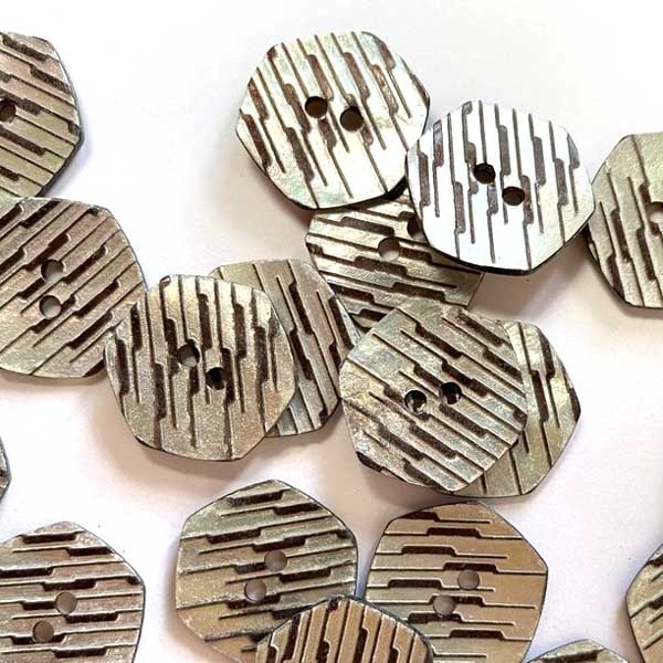 TGB5342 Hex Shape Shell Sewing Buttons - 18mm