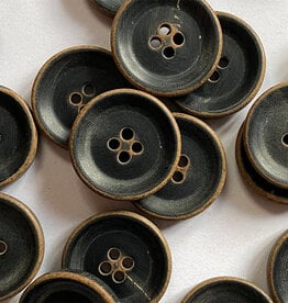 TGB5392 Black Horn Burnt Edge Sewing Buttons – 22mm