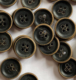 TGB5393 Matte Black Horn Burnt Edge Sewing Buttons - 15mm