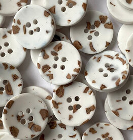 TGB5384 White Recycled Polyester Sewing Buttons - 20mm