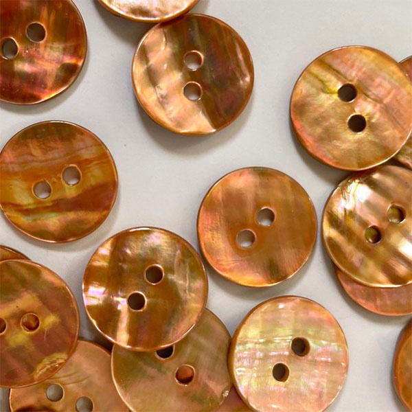 TGB5672 Orange Abalone Shell Sewing Buttons - 15mm