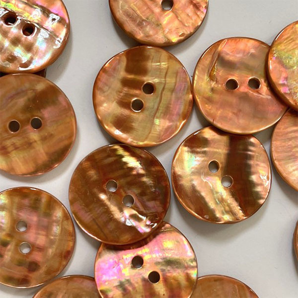 TGB5671 Orange Abalone Shell Sewing Buttons - 20mm
