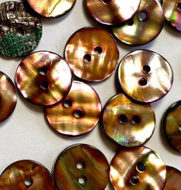 TGB5541 Gold Abalone Shell Sewing Buttons - 15mm