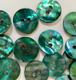 TGB5678 Blueish Green Abalone Shell Sewing Buttons - 15mm
