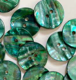 TGB5677 Blueish Green Abalone Shell Sewing Buttons - 20mm