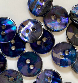 TGB5675 Blue Abalone Shell Sewing Buttons - 15mm