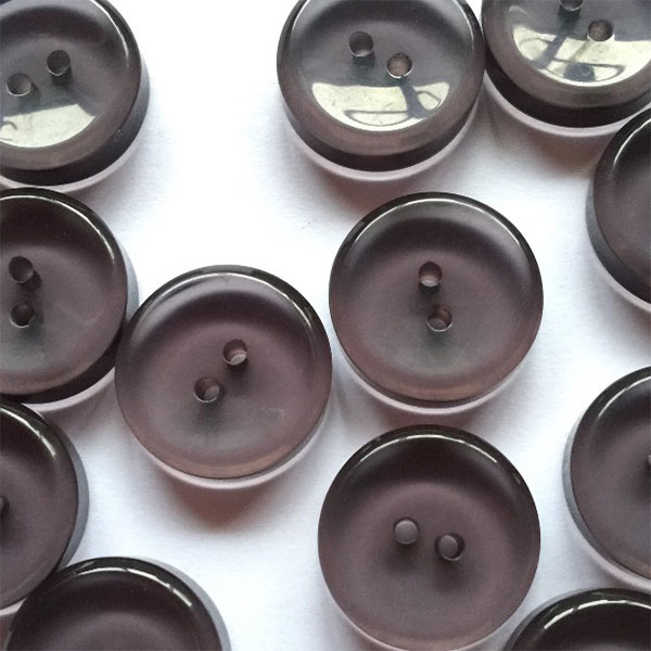 TGB3002 Gray Transparent Concave Sewing Buttons - 20mm