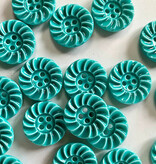 TGB5681 Turquoise Flower Sewing Buttons - 15mm