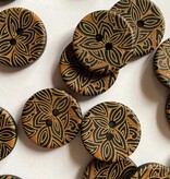 TGB4803 Black Horn Leaf Sewing Buttons - 18mm