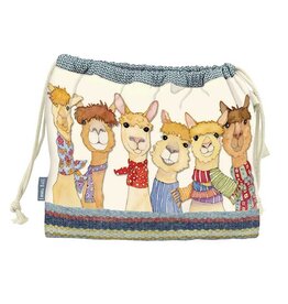 Happy Alpaca Drawstring Bag