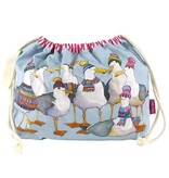 Emma Ball Emma Ball Seagulls in Beanies Drawstring Bag