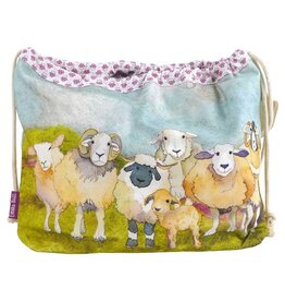 Felted Sheep Drawstring Bag