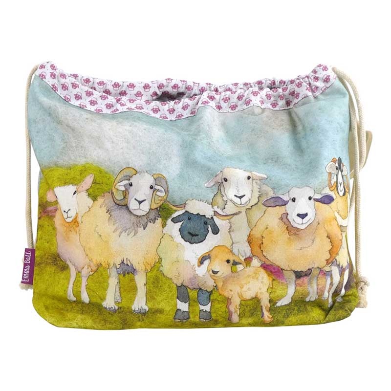 Emma Ball Emma Ball Felted Sheep Drawstring Bag