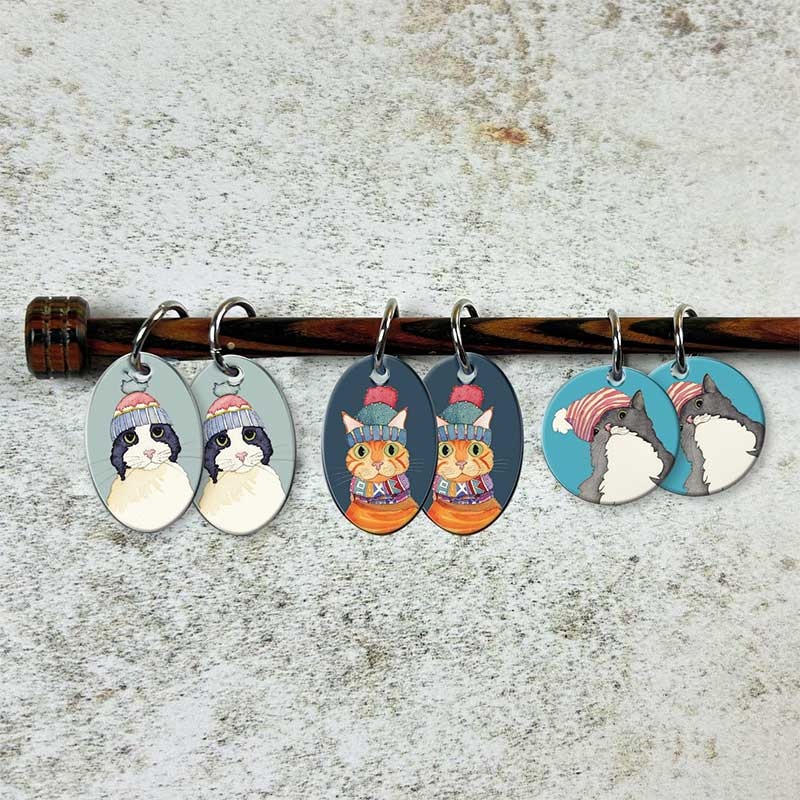 Emma Ball Emma Ball Cats in Hats Stitch Markers