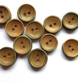 TGB2977 Concave Ginger Horn Sewing Buttons - 15mm