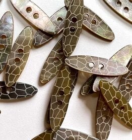 Textile Garden TGB5717 Slim Oval Taupe Shell Button 25mm